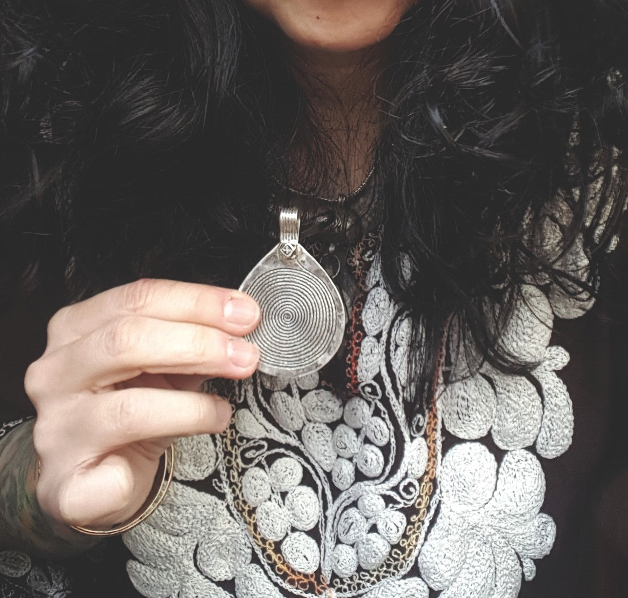 Large Berber Spiral Pendant from Morocco