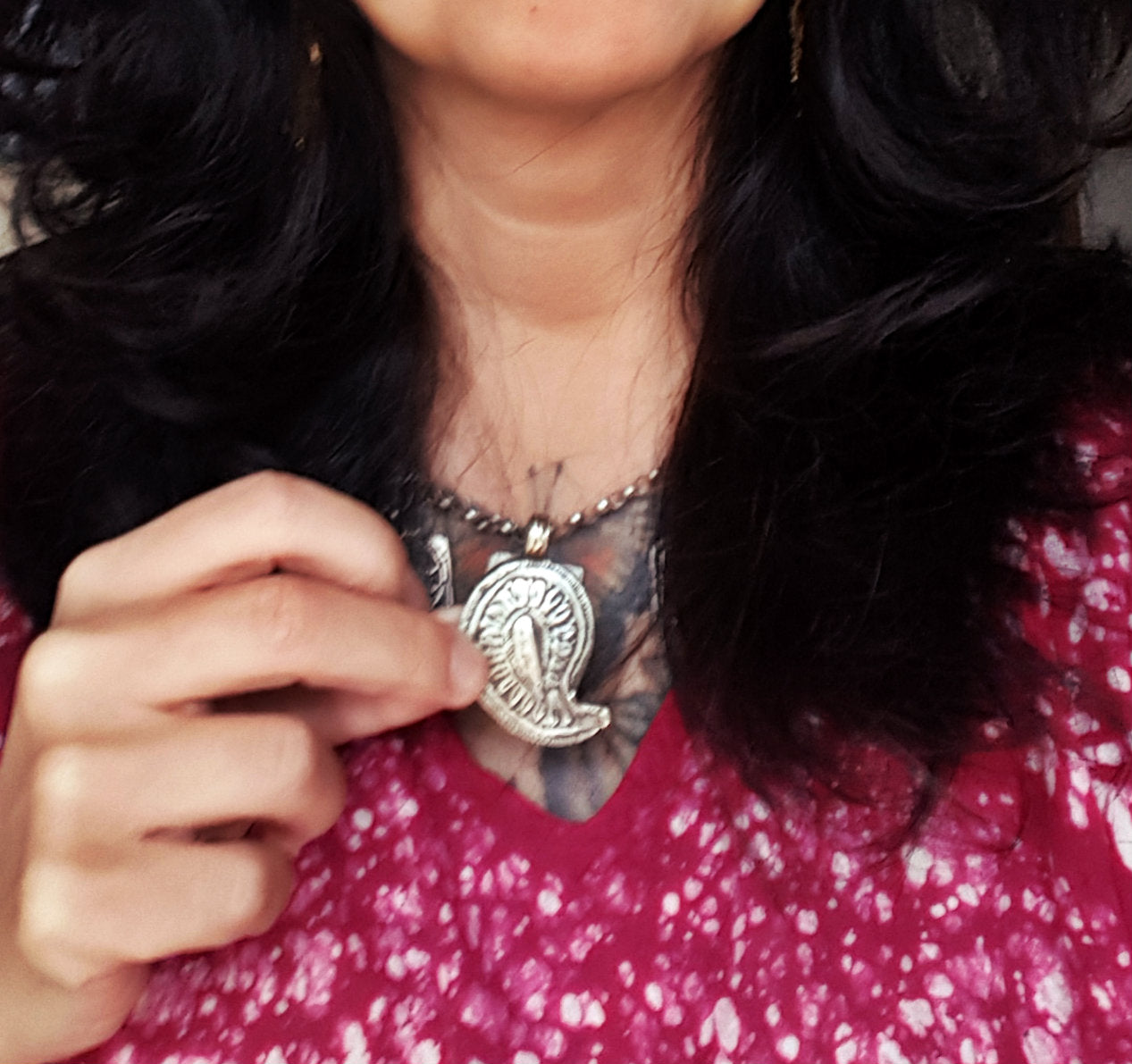 Indian Tribal Paisley Silver Pendant