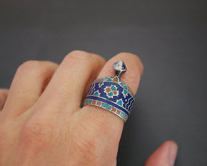 Multan Enamelled Thumb Ring - Size 9