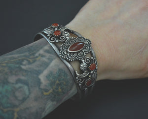 Native American Carnelian Cuff Bracelet