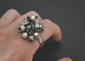 Rajasthani Silver Ring with Bells- Size 8
