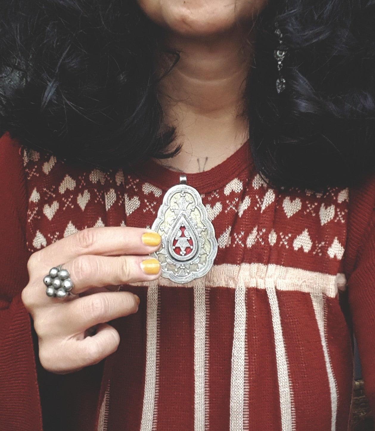 Large Gilded Silver Kazakh Pendant