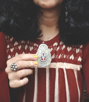 Large Gilded Silver Kazakh Pendant