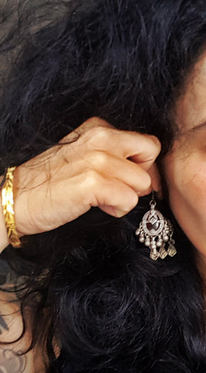 Rajasthani Earrings with Glass