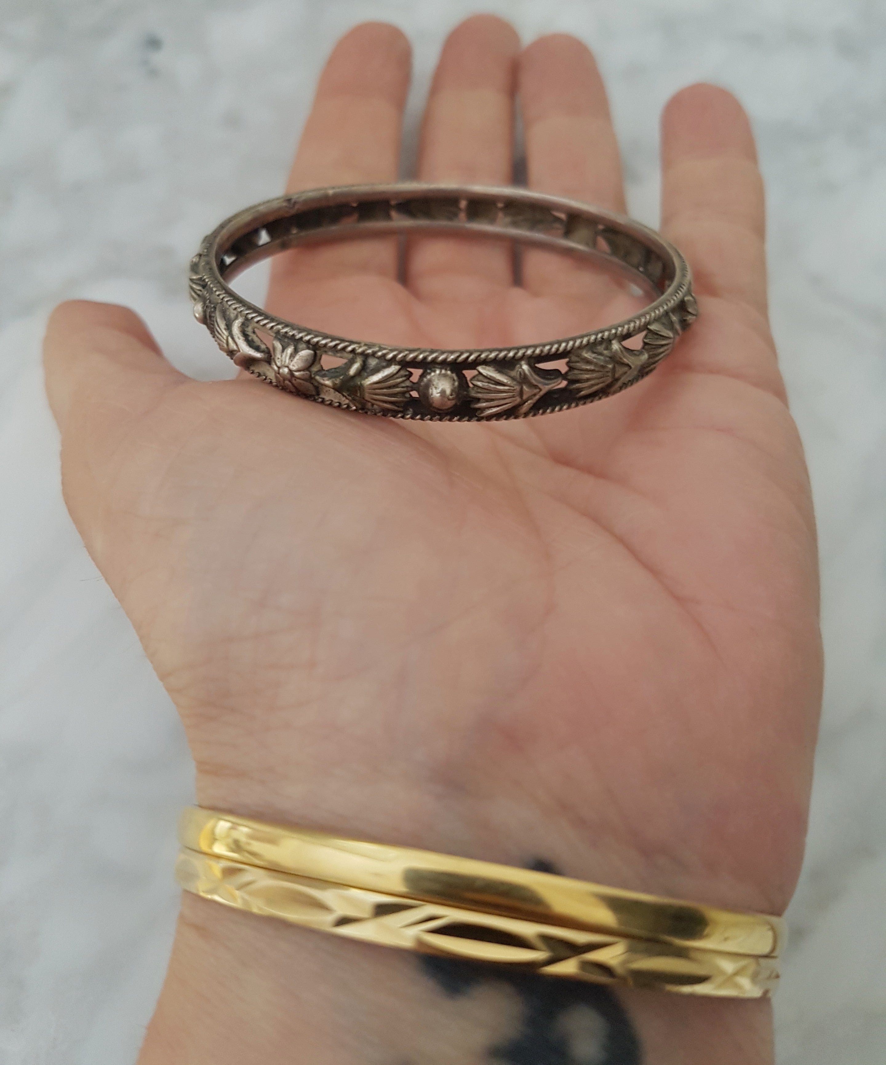 Rajasthani Silver Bangle Bracelet - SMALL
