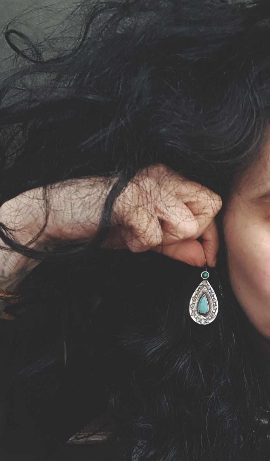 Vintage Kazakh Turquoise Earrings