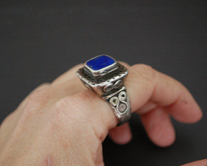Old Afghani Lapis Lazuli Ring - Size 8.5