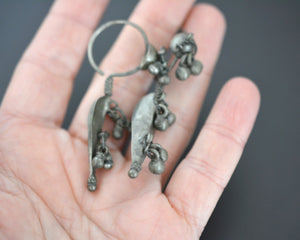 Old Rajasthani Silver Earrings with Bells