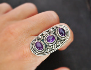 Indian Amethyst Ring - Size 7.5