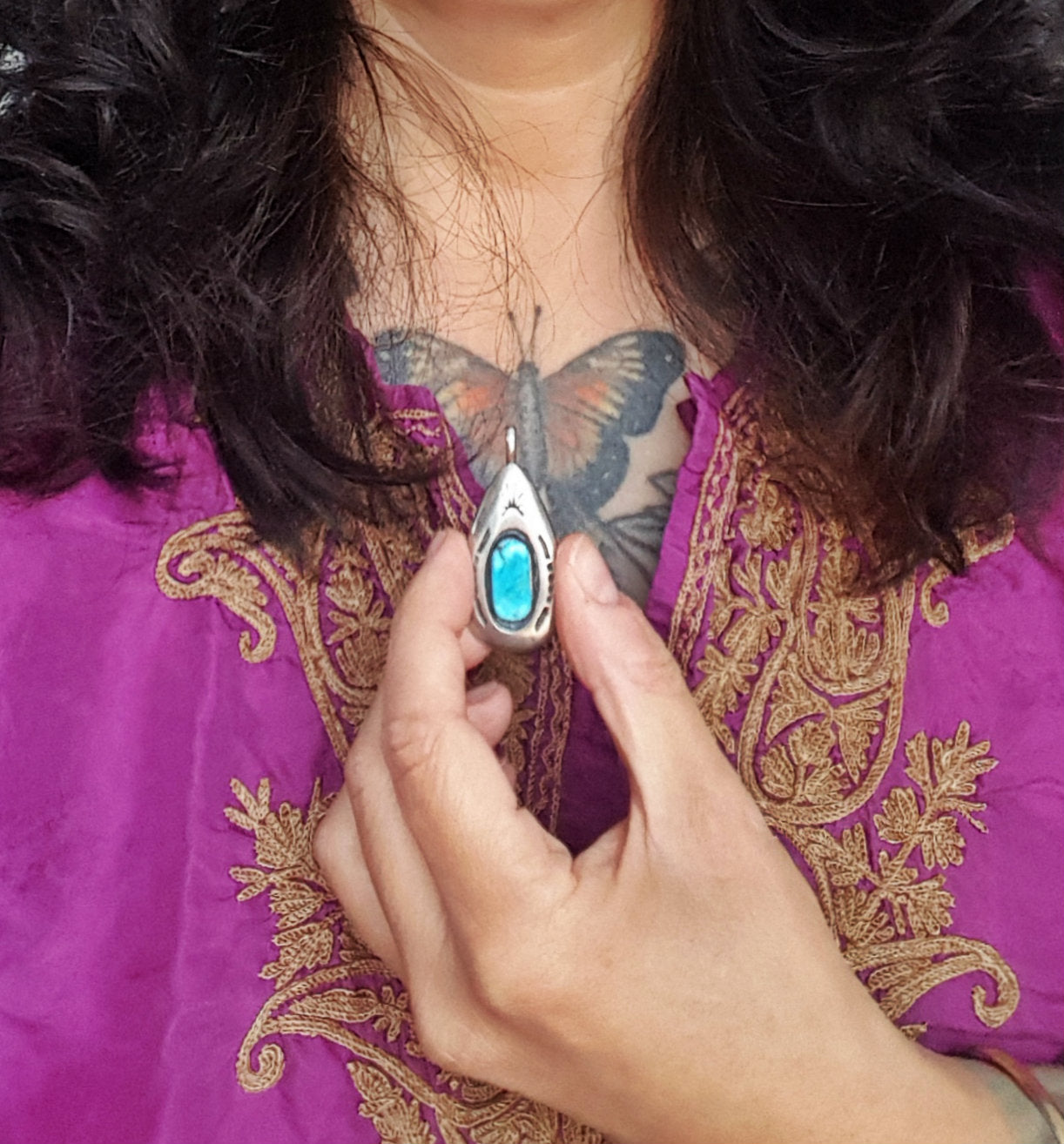 Native American Turquoise Pendant