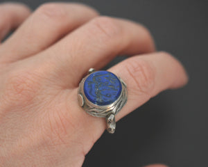 Afghani Lapis Lazuli Intaglio Ring  - Size 9