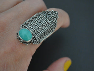 Ethnic Turquoise Ring from Bali - Size 8