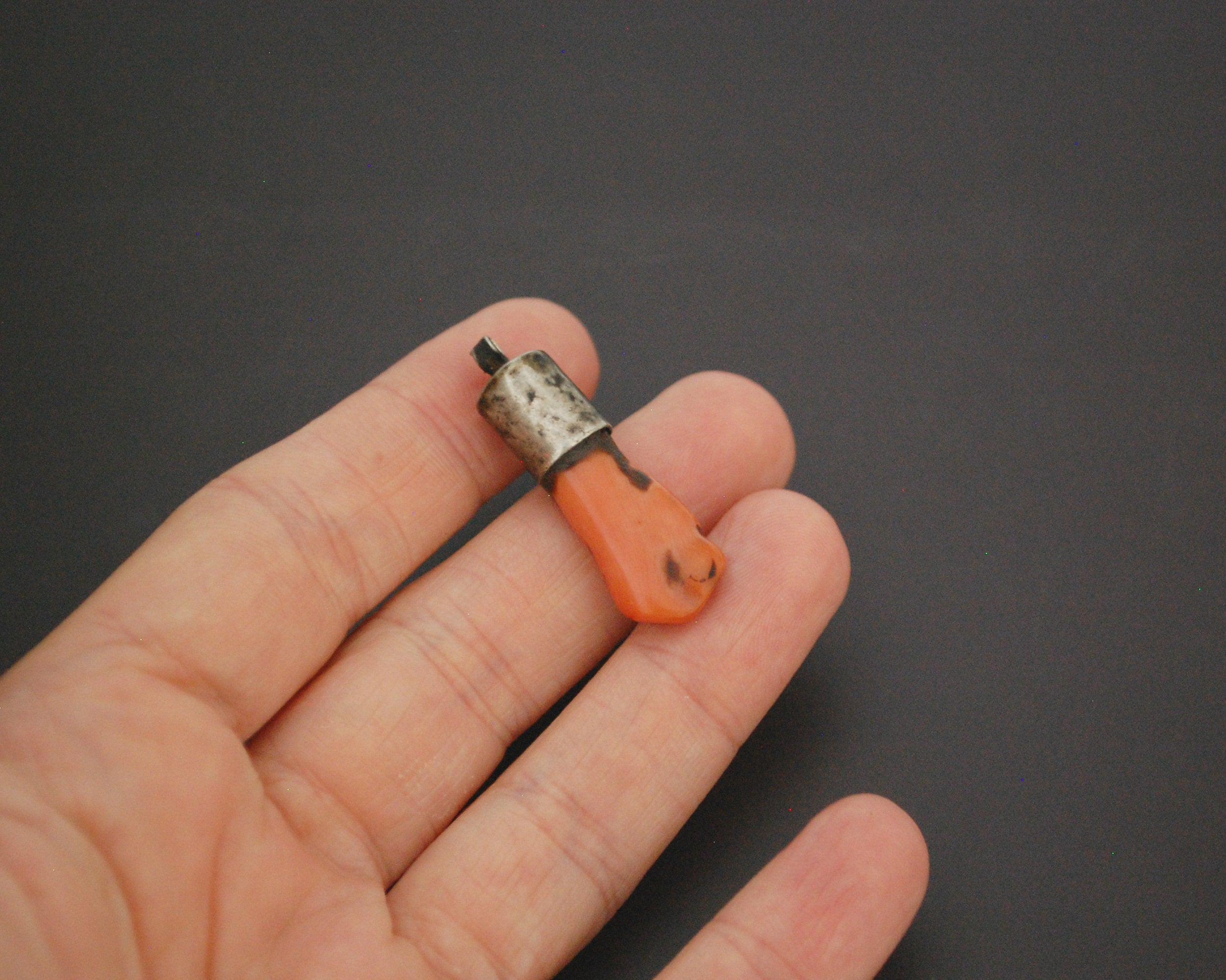 Antique Coral Pendant from Morocco - Flatened