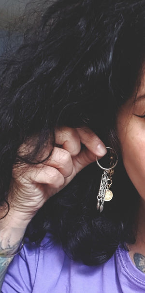 Afghani Hoop Earrings with Tassels