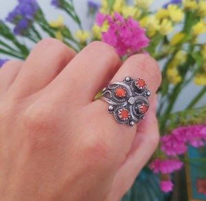Berber Kabyle Coral Ring - Size 7+