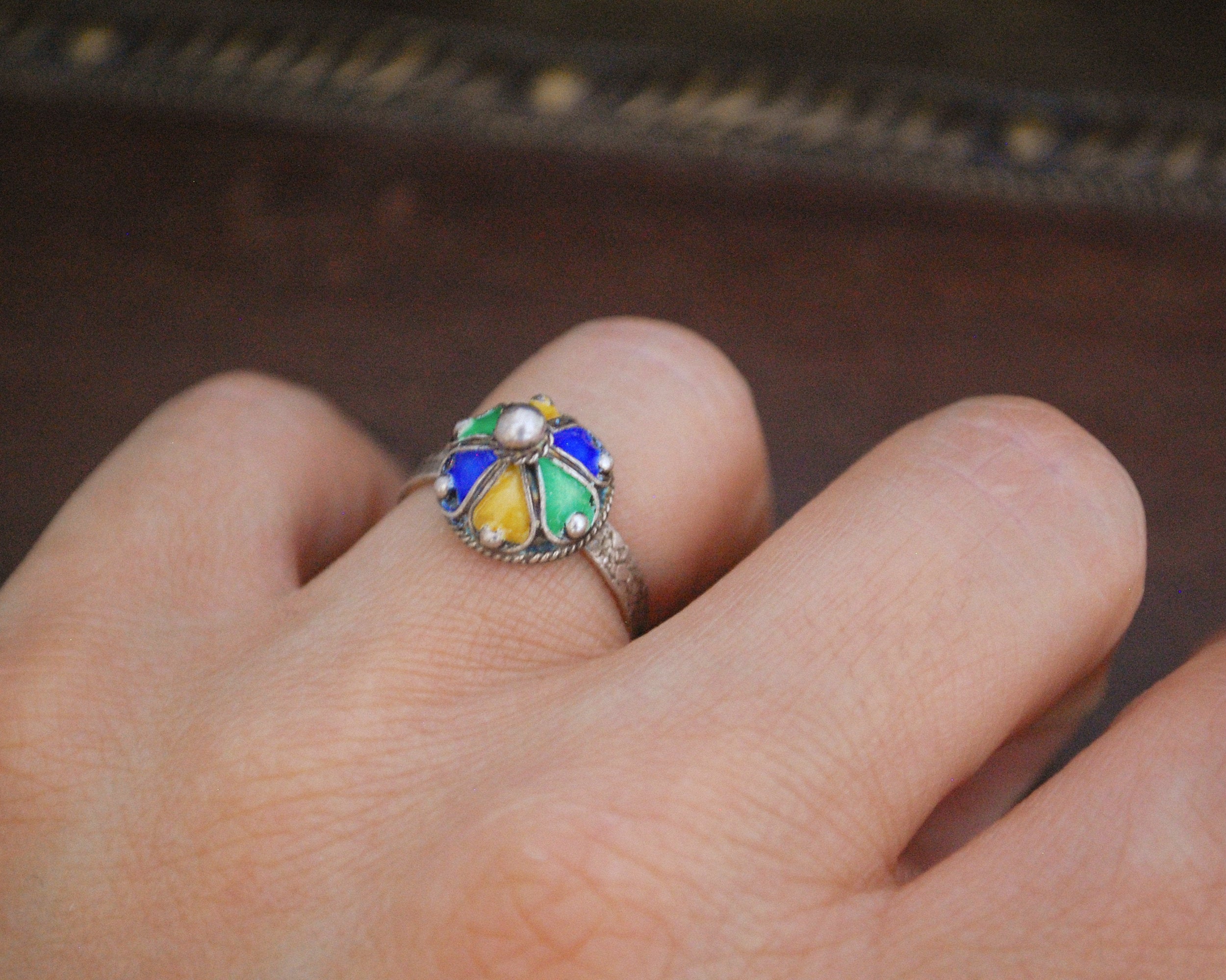 Berber Enamel Ring - Size 5.75 / 6