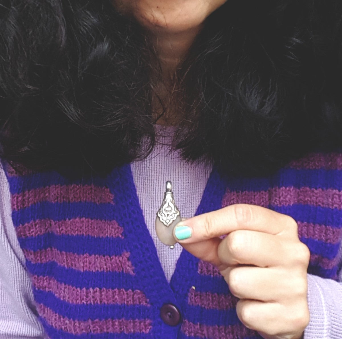 Nepali Pendant with Fish Repoussee