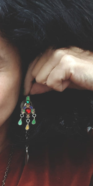 Berber Enamel Glass Earrings