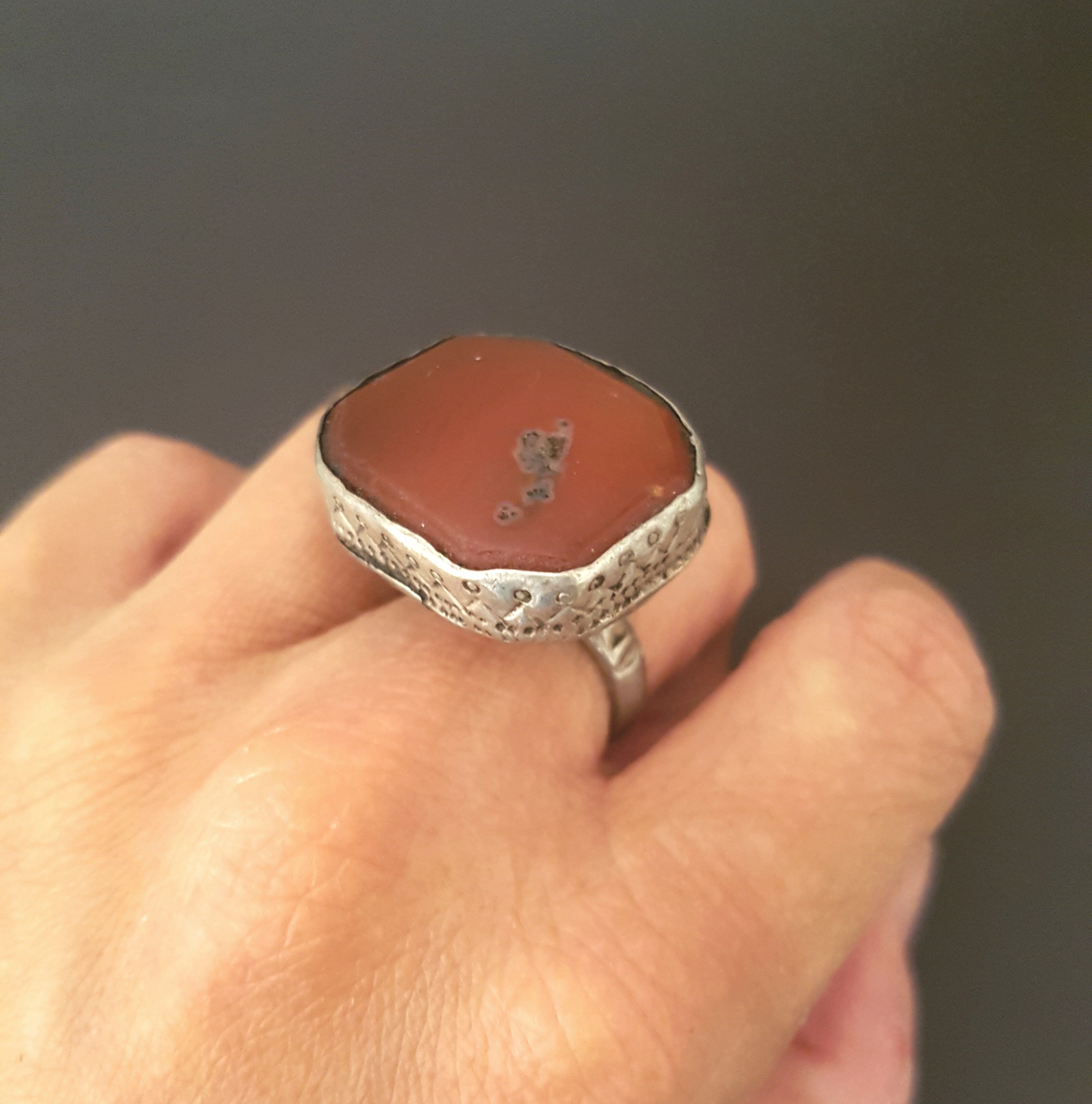 Turkmen Carnelian Ring - Size 7