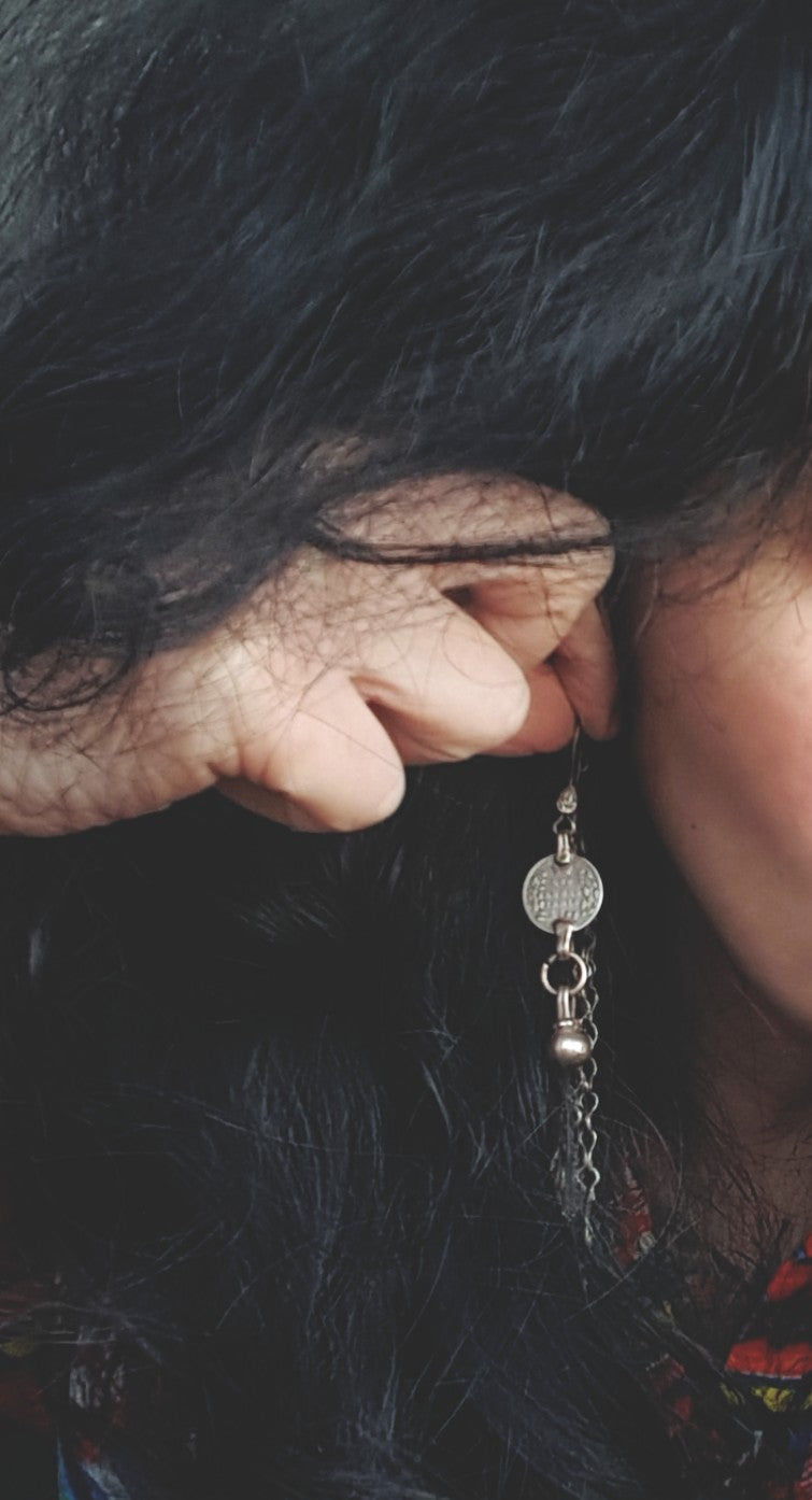 Indian Coin Dangle Earrings with Bell Dangle