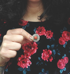 Nepali Coral Flower Pendant