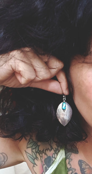Ethnic Turquoise Dangle Earrings