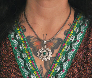 Sun and Star Malachite Pendant