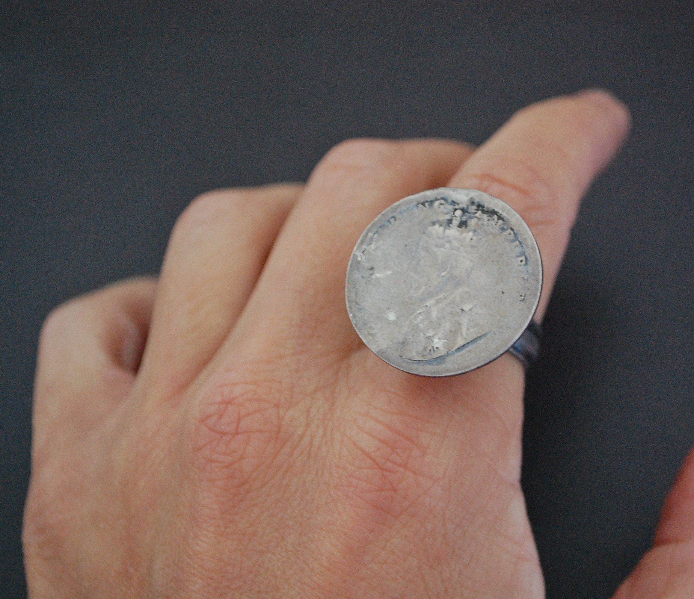 Indian Coin Ring - Size 8.5