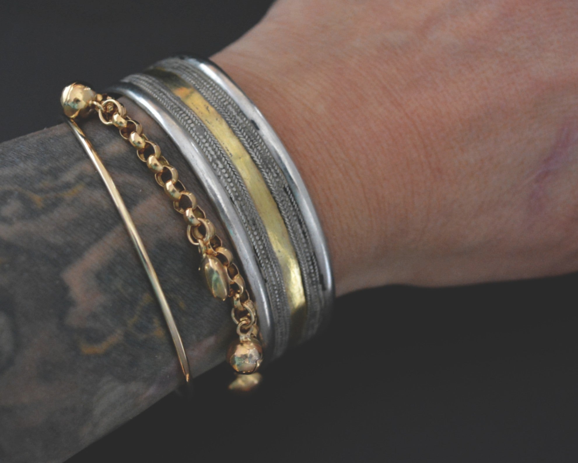 Turkmen Gilded Cuff Bracelet -