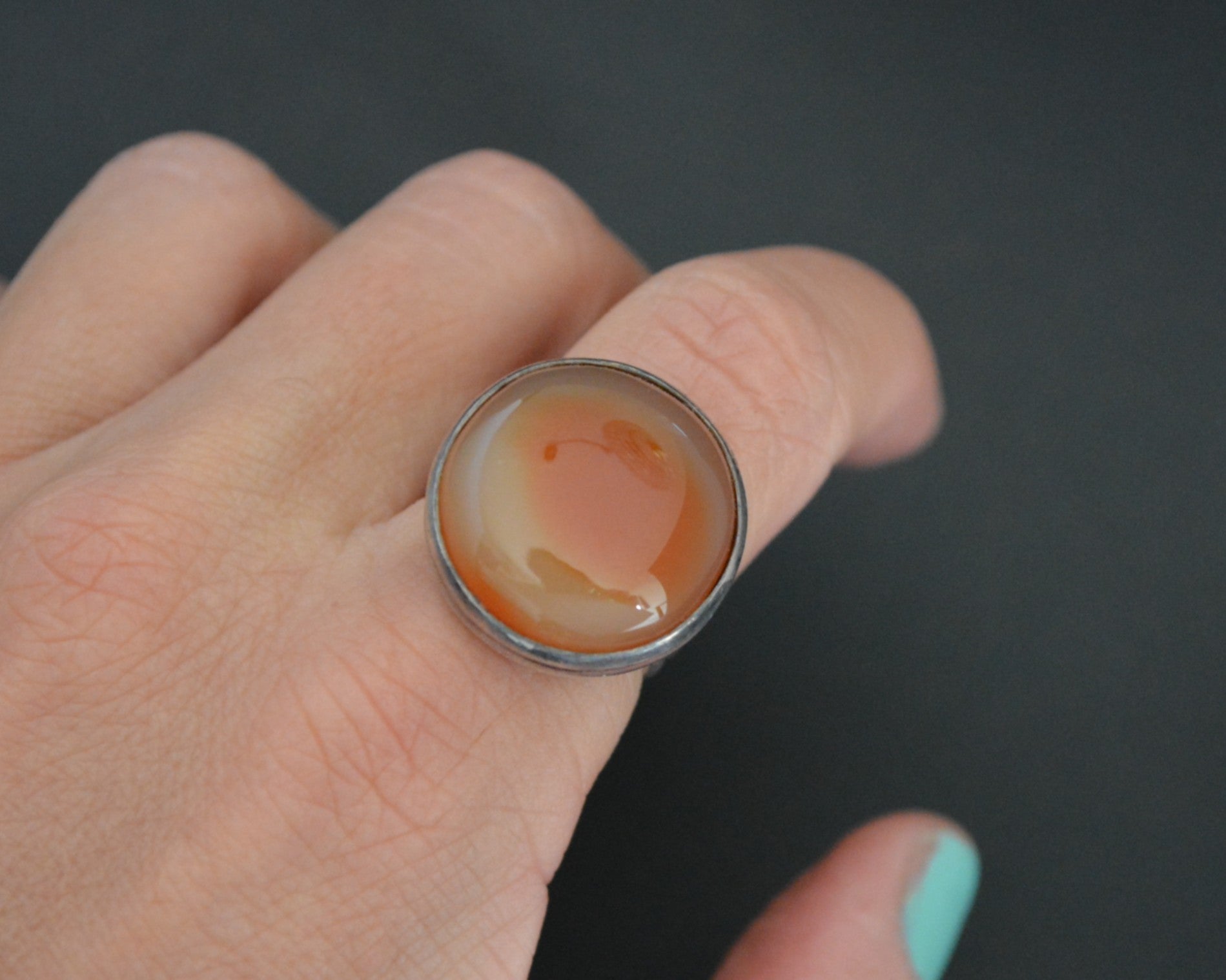 Ethnic Agate Ring  - Size 7.5