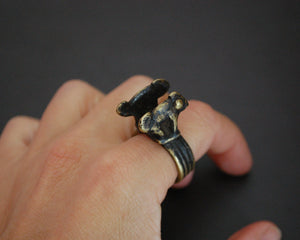Old Lobi Chameleon Brass Ring - Size 7.75 /8