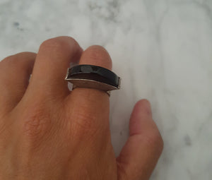 Tuareg Agate Tisek Silver Ring - Size 9
