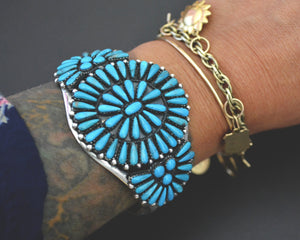 Zuni Cluster Turquoise Cuff Bracelet