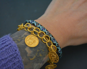 Indian Blue Enamel Bangle Bracelet - SMALL/MEDIUM