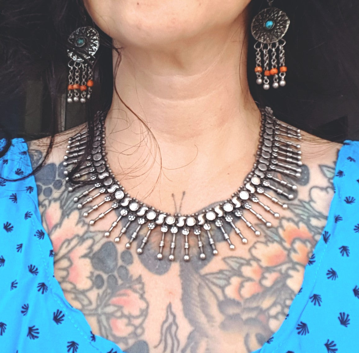 Indian Silver Choker Necklace