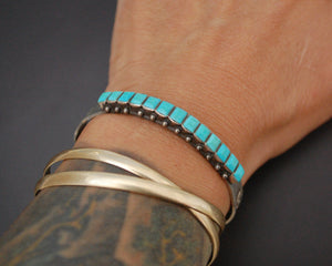 Signed Zuni Turquoise Cuff Bracelet - XSMALL - Signed Ernest and Vivnita Bewanika