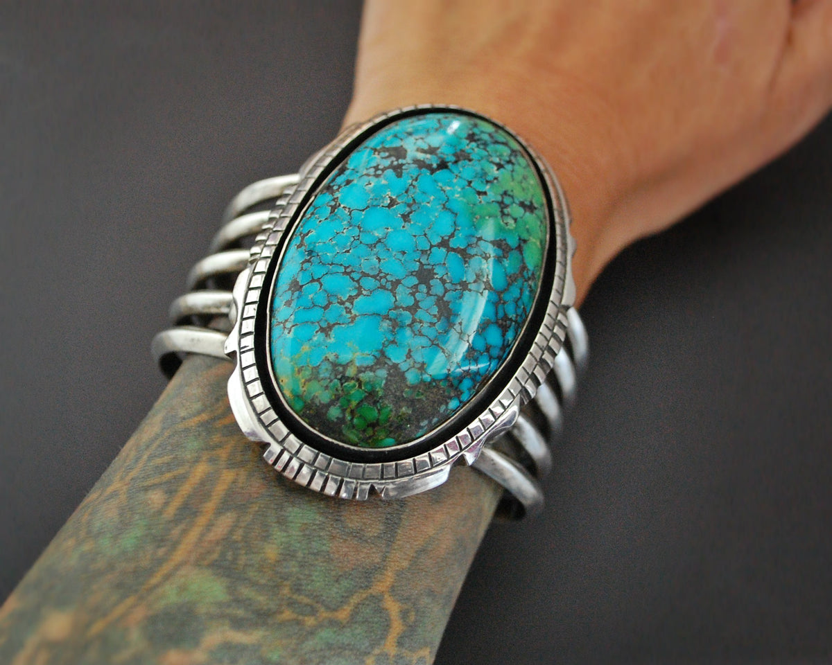 Huge Mexican Turquoise Cuff Bracelet - Heavy – Cosmic Norbu