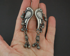 Indian Birdy Silver Earrings with Bells