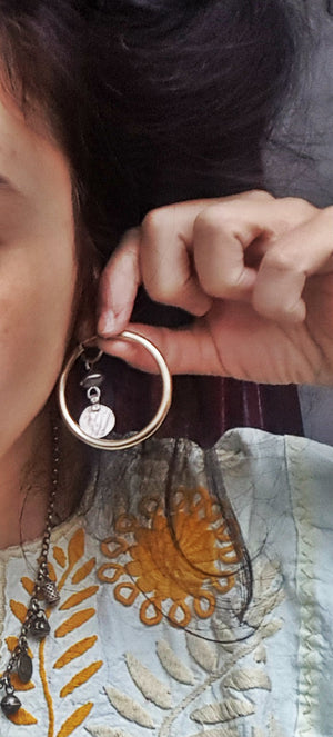 Large Gilded Hoop Earrings