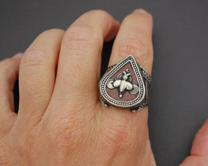 Vintage Kazakh Silver Ring - Size 8