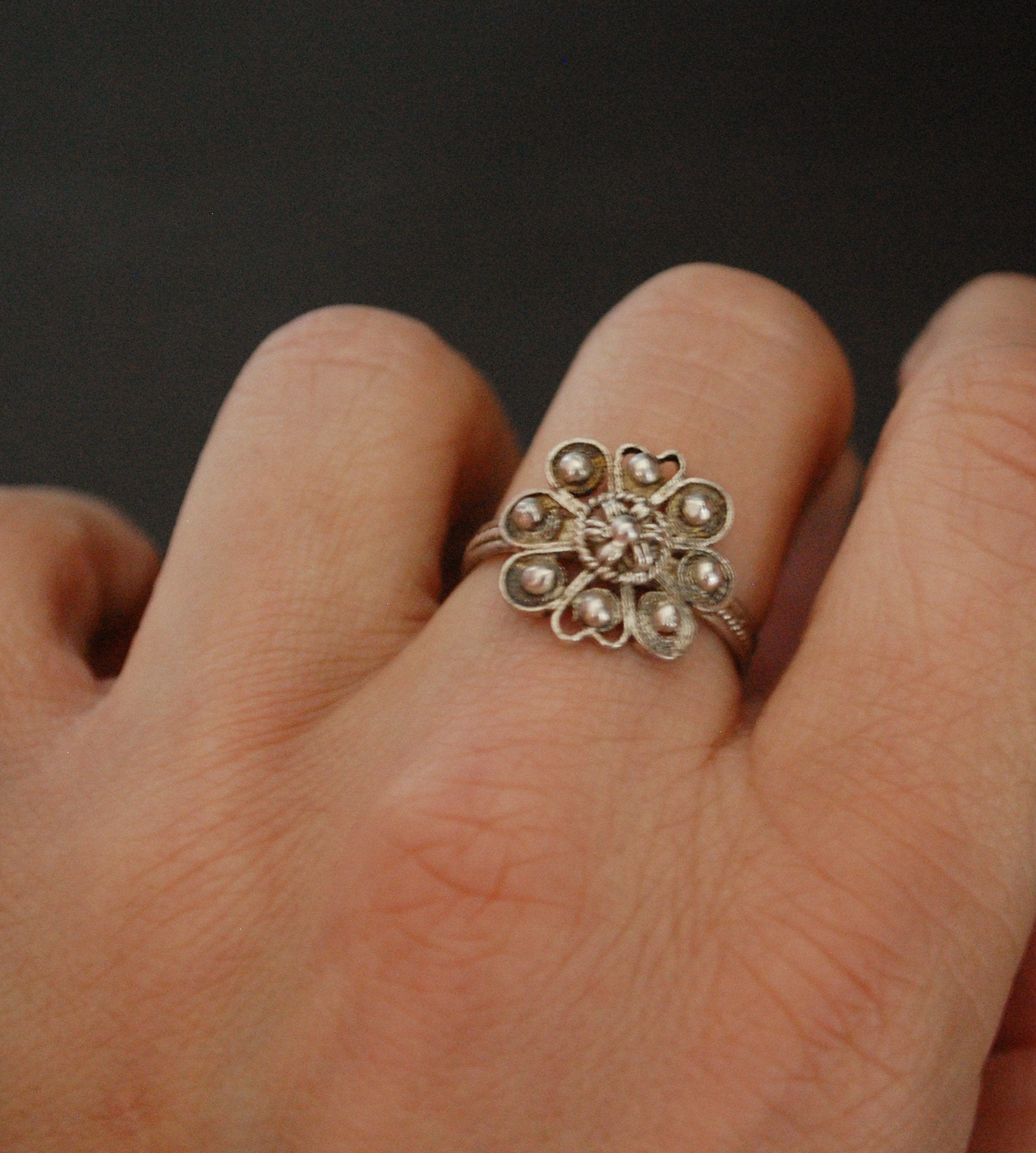 Old Croatian Filigree Ring - Size 7