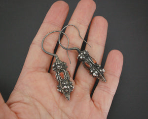 Antique Kirghiz Coral Earrings