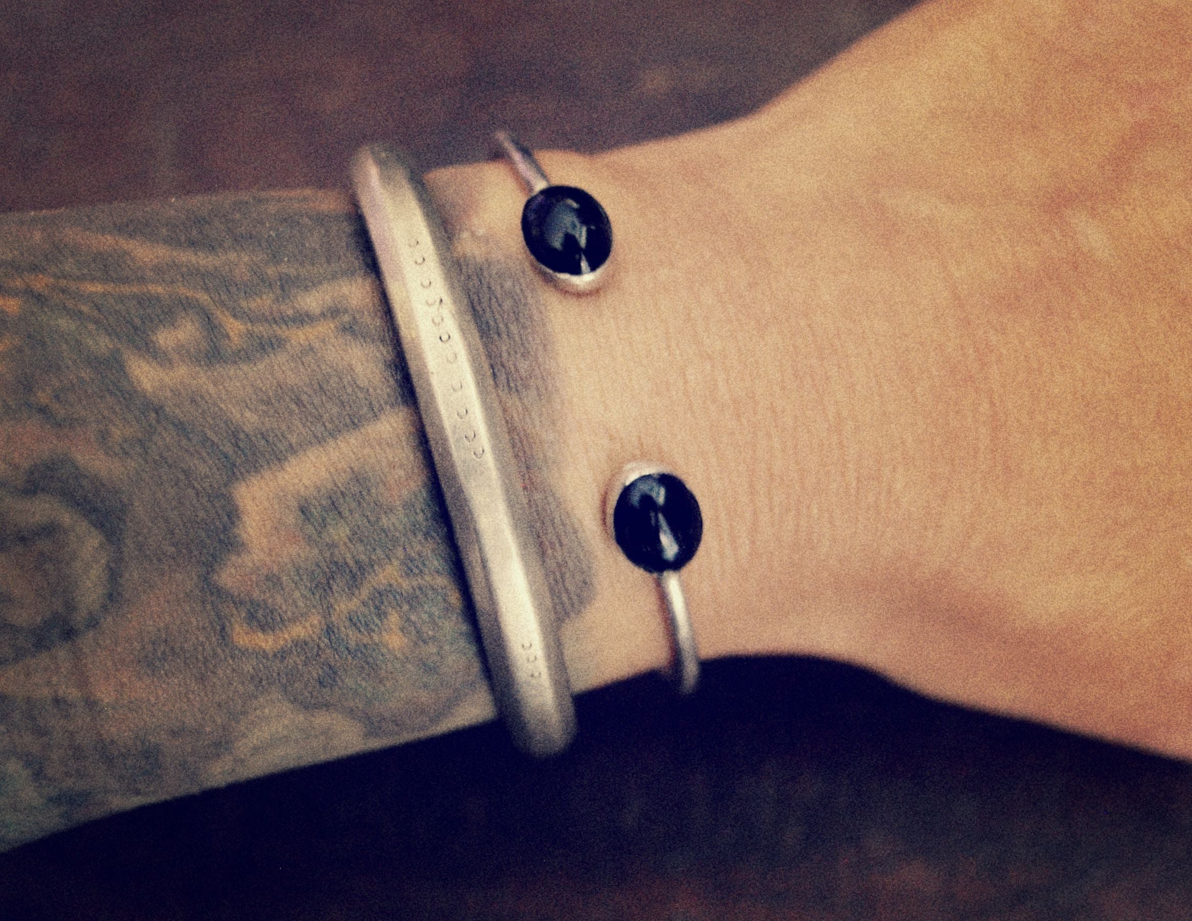 Vintage Onyx Cuff Bracelet