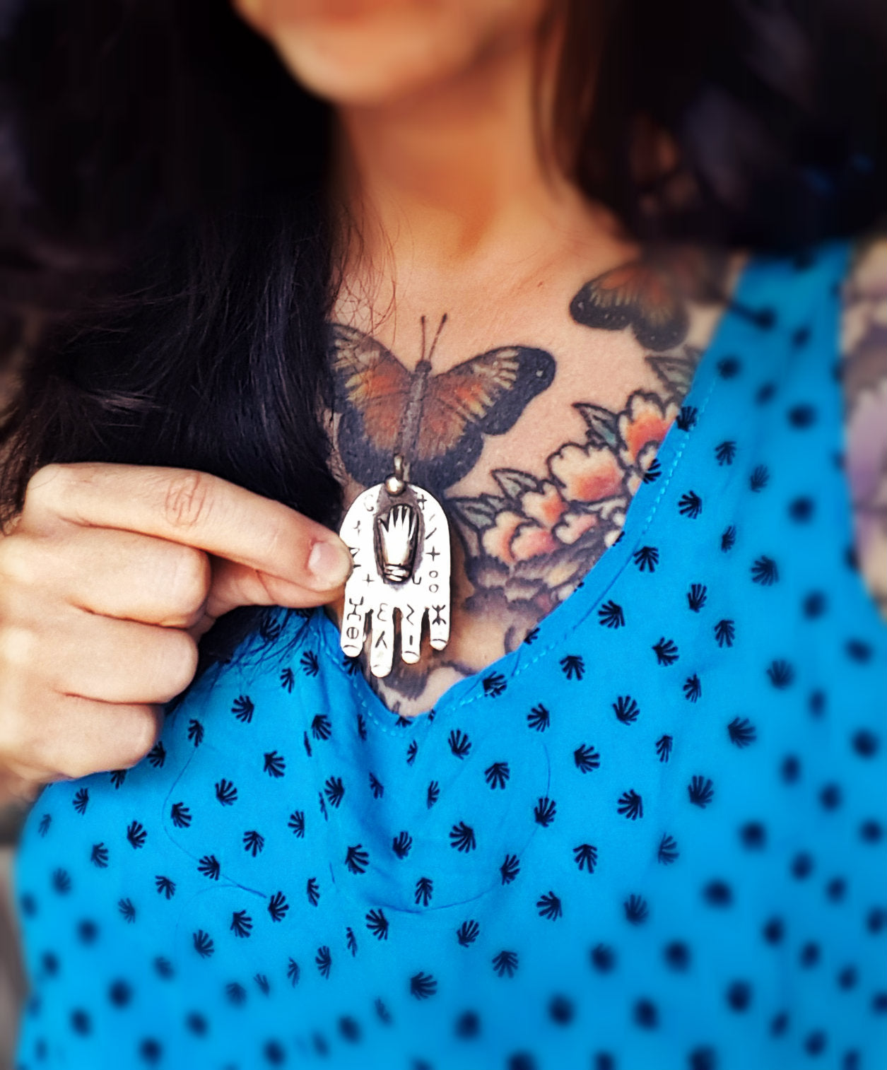 Old Berber Hamsa Pendant