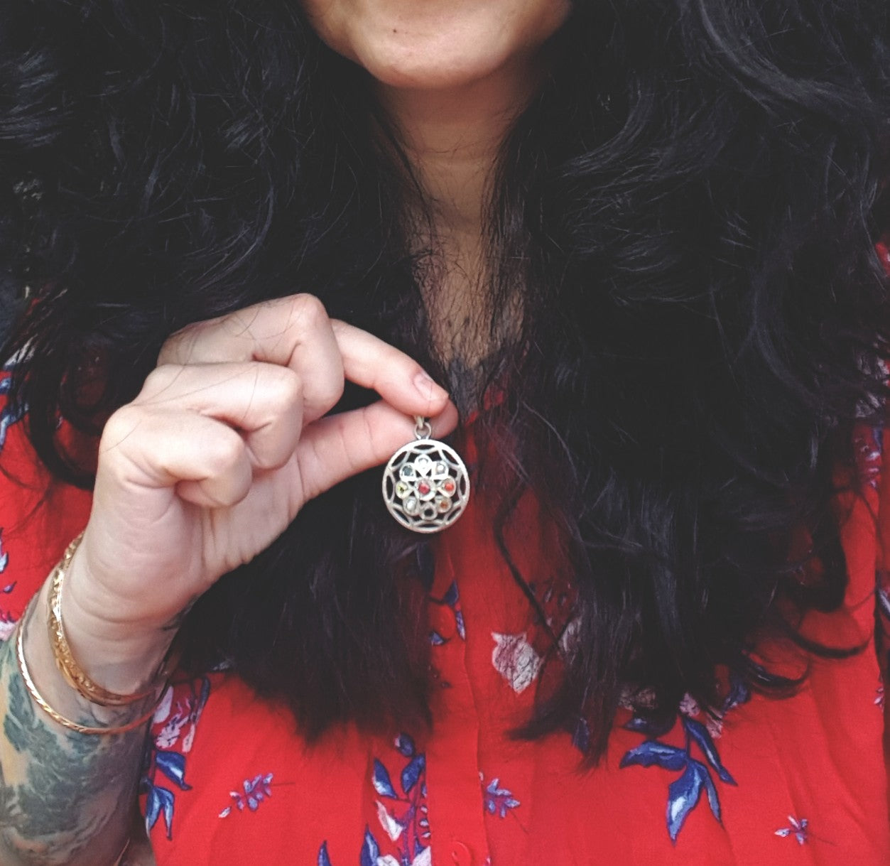 Navaratna Gemstone Pendant from India