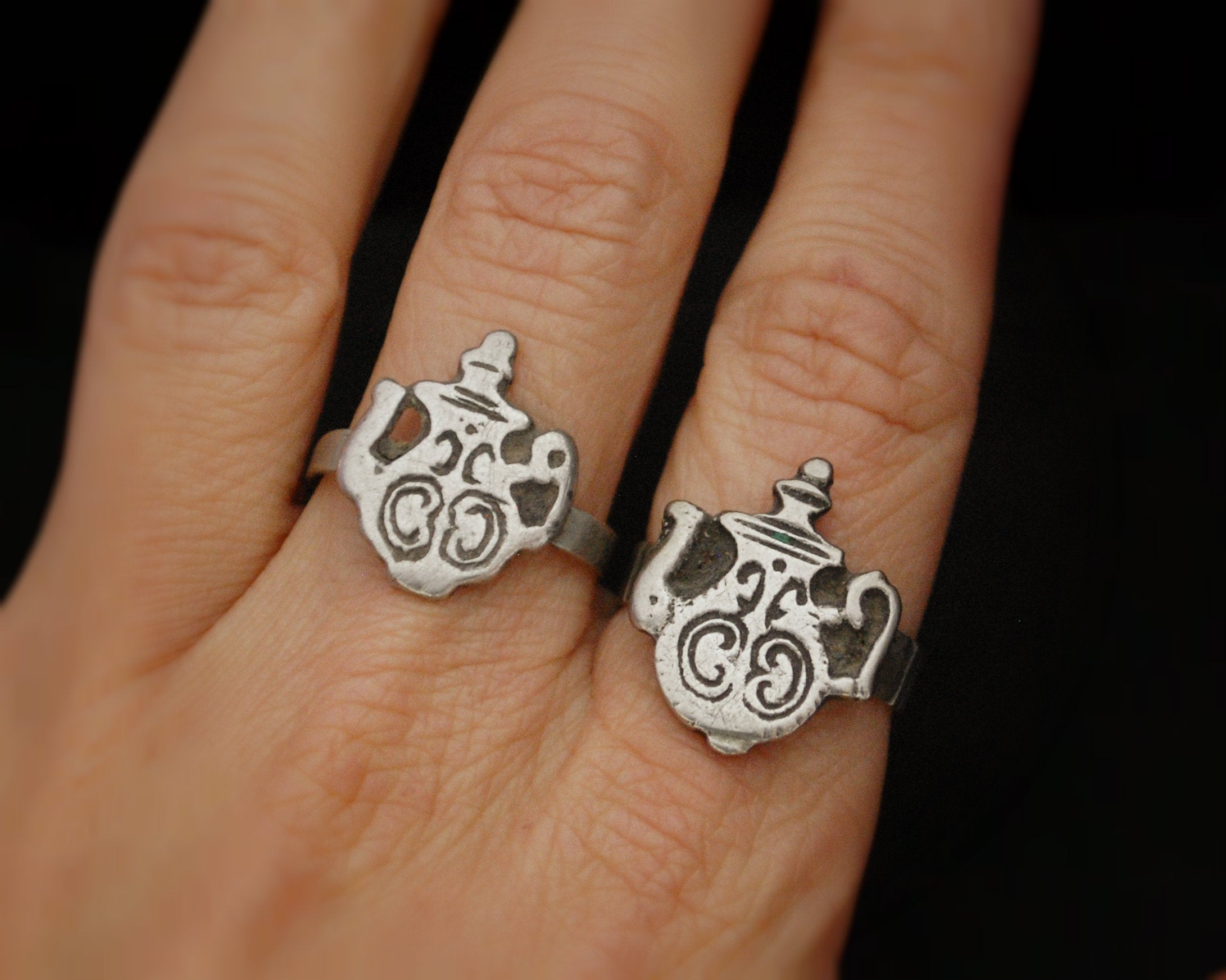 Old Berber Teapot Ring - Size 7.5 & 8.5