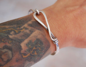 Vintage Sterling Silver Modernist Bracelet - Swiss Designer Bracelet