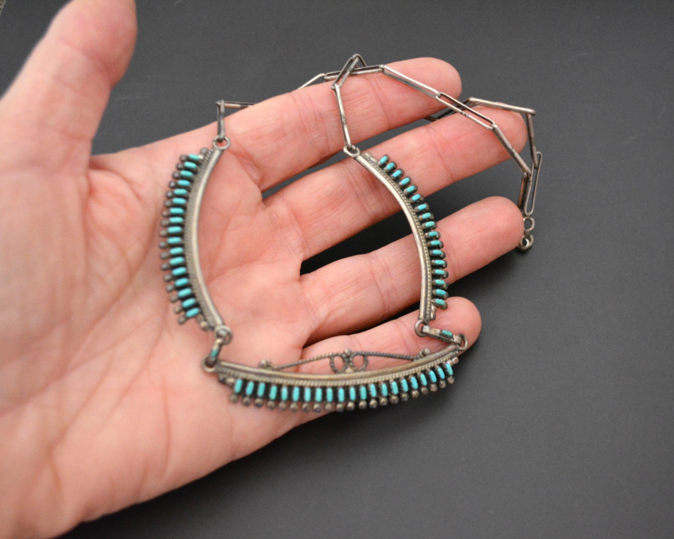 Zuni Turquoise Needlepoint Necklace