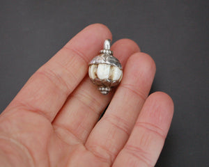 Nepali Shell Repoussee Silver Pendant