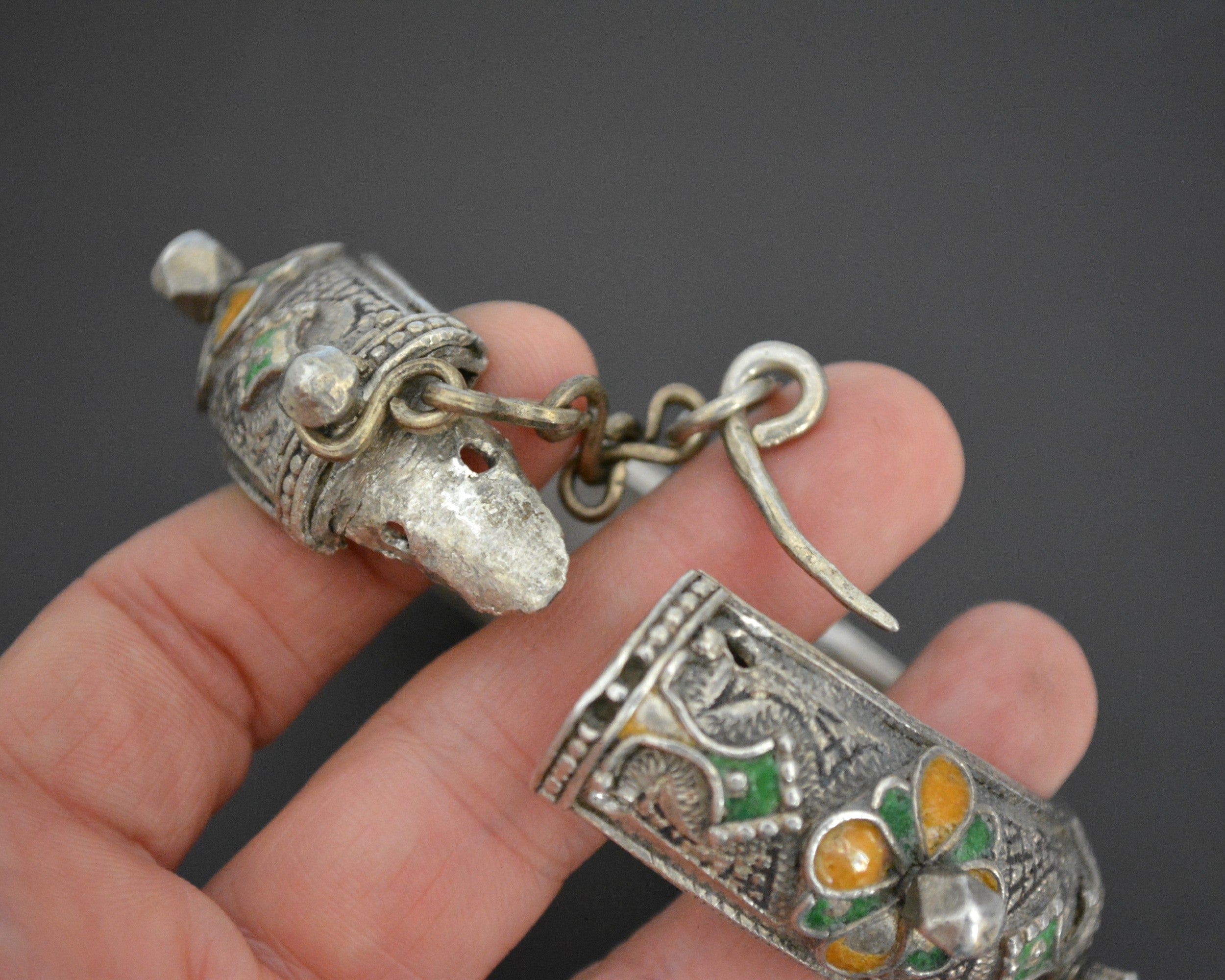 Berber Hinged Enamel Bracelet - SMALL